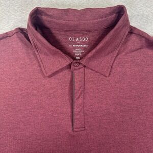 01.ALGO Performance Polo Shirt Mens 3XL Burgundy Quick Dry UV SPF 40 Preppy
